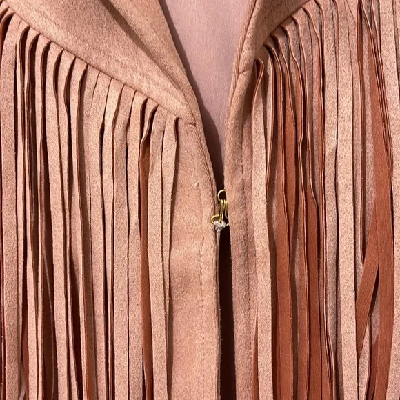Boston Proper Fringed Faux Suede Jacket Blush Blazer NEW - Picture 7 of 9